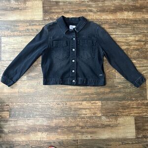 Tahari Black Cropped Jean Jacket